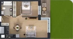 2 pokoje, mieszkanie 42,81 m², parter, oferta nr C1/00/01, WUWA Vita III, Wrocław, Żerniki, Fabryczna, ul. Maya
