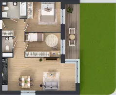 3 pokoje, mieszkanie 63,16 m², parter, oferta nr C1/00/03, WUWA Vita III, Wrocław, Żerniki, Fabryczna, ul. Maya