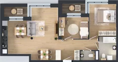 3 pokoje, mieszkanie 65,10 m², parter, oferta nr C1/00/05, WUWA Vita III, Wrocław, Żerniki, Fabryczna, ul. Maya