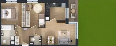 3 pokoje, mieszkanie 63,56 m², parter, oferta nr C1/00/10, WUWA Vita III, Wrocław, Żerniki, Fabryczna, ul. Maya