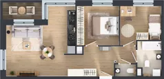 3 pokoje, mieszkanie 59,41 m², piętro 1, oferta nr C2/01/12, WUWA Vita III, Wrocław, Żerniki, Fabryczna, ul. Maya