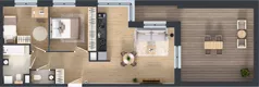 3 pokoje, mieszkanie 59,38 m², piętro 1, oferta nr D1/01/06, WUWA Vita III, Wrocław, Żerniki, Fabryczna, ul. Maya