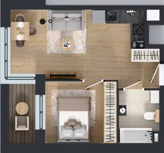 2 pokoje, mieszkanie 34,94 m², piętro 1, oferta nr D2/01/08, WUWA Vita III, Wrocław, Żerniki, Fabryczna, ul. Maya