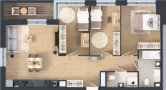 4 pokoje, mieszkanie 78,61 m², piętro 2, oferta nr D2/02/20, WUWA Vita III, Wrocław, Żerniki, Fabryczna, ul. Maya