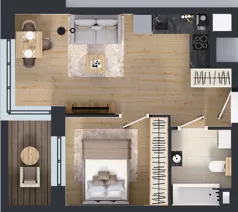 2 pokoje, mieszkanie 35,30 m², piętro 2, oferta nr D2/02/23, WUWA Vita III, Wrocław, Żerniki, Fabryczna, ul. Maya