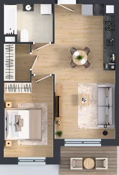 2 pokoje, mieszkanie 44,59 m², piętro 1, oferta nr B.A.1.05, Głębocka Vita, Warszawa, Białołęka, Białołęka, Głębocka 84A