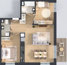 3 pokoje, mieszkanie 63,32 m², piętro 2, oferta nr B.B.2.08, Głębocka Vita, Warszawa, Białołęka, Białołęka, Głębocka 84A
