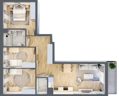 4 pokoje, mieszkanie 74,00 m², piętro 1, oferta nr A.012, Słoneczne Miasteczko, Kraków, Bieżanów-Prokocim, Osiedle Złocień, ul. Henryka i Karola Czeczów