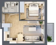 2 pokoje, mieszkanie 36,11 m², piętro 4, oferta nr A.029, Słoneczne Miasteczko, Kraków, Bieżanów-Prokocim, Osiedle Złocień, ul. Henryka i Karola Czeczów