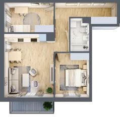 3 pokoje, mieszkanie 58,94 m², piętro 4, oferta nr B.049, Słoneczne Miasteczko, Kraków, Bieżanów-Prokocim, Osiedle Złocień, ul. Henryka i Karola Czeczów