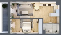 2 pokoje, mieszkanie 42,92 m², piętro 4, oferta nr B.050, Słoneczne Miasteczko, Kraków, Bieżanów-Prokocim, Osiedle Złocień, ul. Henryka i Karola Czeczów