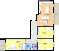 4 pokoje, mieszkanie 86,73 m², piętro 2, oferta nr B.064, Słoneczne Miasteczko, Kraków, Bieżanów-Prokocim, Osiedle Złocień, ul. Henryka i Karola Czeczów