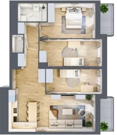 4 pokoje, mieszkanie 87,59 m², piętro 12, oferta nr L1/12/121, Legnicka Vita, Wrocław, Gądów-Popowice Południowe, Popowice, ul. Legnicka 52 A