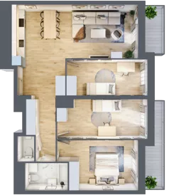 4 pokoje, mieszkanie 87,56 m², piętro 6, oferta nr L2/6/51, Legnicka Vita, Wrocław, Gądów-Popowice Południowe, Popowice, ul. Legnicka 52 A