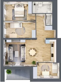 4 pokoje, mieszkanie 80,25 m², piętro 8, oferta nr L2/8/71, Legnicka Vita, Wrocław, Gądów-Popowice Południowe, Popowice, ul. Legnicka 52 A