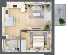 2 pokoje, mieszkanie 41,30 m², piętro 7, oferta nr E.083, Centralna Vita, Kraków, Czyżyny, ul. Ciesielskiego