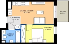 2 pokoje, mieszkanie 37,76 m², piętro 1, oferta nr E.089, Centralna Vita, Kraków, Czyżyny, ul. Ciesielskiego