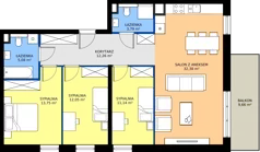 4 pokoje, mieszkanie 90,60 m², piętro 5, oferta nr E.299, Centralna Vita, Kraków, Czyżyny, ul. Ciesielskiego
