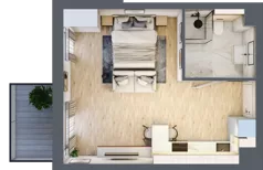 1 pokój, mieszkanie 32,84 m², piętro 2, oferta nr E.098, Centralna Vita, Kraków, Czyżyny, ul. Ciesielskiego