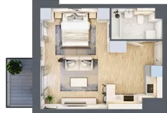 1 pokój, mieszkanie 33,67 m², piętro 3, oferta nr E.022, Centralna Vita, Kraków, Czyżyny, ul. Ciesielskiego