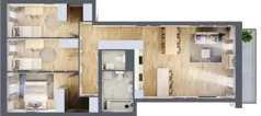 4 pokoje, mieszkanie 85,11 m², piętro 3, oferta nr B.03.01.09, WUWA Vita, Wrocław, Żerniki, Fabryczna, ul. Tadeusza Brzozy
