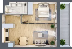 2 pokoje, mieszkanie 37,98 m², piętro 7, oferta nr B.07.01.07, WUWA Vita, Wrocław, Żerniki, Fabryczna, ul. Tadeusza Brzozy