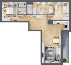 4 pokoje, mieszkanie 81,45 m², piętro 1, oferta nr A/01/005, Unii Lubelskiej Vita, Poznań, Nowe Miasto, Starołęka, ul. Unii Lubelskiej 10
