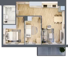 3 pokoje, mieszkanie 51,23 m², piętro 4, oferta nr A/04/050, Unii Lubelskiej Vita, Poznań, Nowe Miasto, Starołęka, ul. Unii Lubelskiej 10