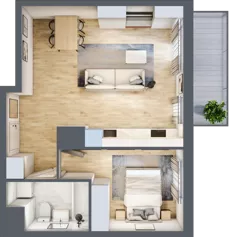 2 pokoje, mieszkanie 44,85 m², piętro 1, oferta nr A/01/009, Unii Lubelskiej Vita, Poznań, Nowe Miasto, Starołęka, ul. Unii Lubelskiej 10