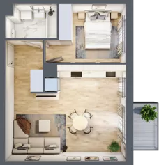 2 pokoje, mieszkanie 42,60 m², piętro 5, oferta nr F/120, City Vibe etap V, Kraków, Podgórze, Płaszów, ul. Myśliwska 68
