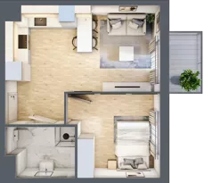 2 pokoje, mieszkanie 36,19 m², piętro 5, oferta nr G/118, City Vibe etap V, Kraków, Podgórze, Płaszów, ul. Myśliwska 68