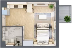 1 pokój, mieszkanie 33,84 m², piętro 7, oferta nr F.188, Centralna Vita etap II, Kraków, Czyżyny, Łęg, ul. Romana Ciesielskiego