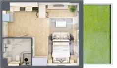 1 pokój, mieszkanie 33,79 m², parter, oferta nr F.140, Centralna Vita etap II, Kraków, Czyżyny, Łęg, ul. Romana Ciesielskiego