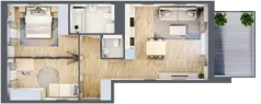 3 pokoje, mieszkanie 57,46 m², piętro 1, oferta nr F.091, Centralna Vita etap II, Kraków, Czyżyny, Łęg, ul. Romana Ciesielskiego