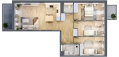 4 pokoje, mieszkanie 76,54 m², piętro 7, oferta nr F.189, Centralna Vita etap II, Kraków, Czyżyny, Łęg, ul. Romana Ciesielskiego