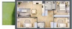 4 pokoje, mieszkanie 68,21 m², parter, oferta nr C1/D/01, Orawska Vita II, Wrocław, Ołtaszyn, Krzyki, ul. Orawska 73