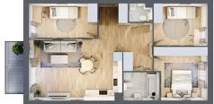 4 pokoje, mieszkanie 75,23 m², piętro 2, oferta nr D1/C/19, Orawska Vita II, Wrocław, Ołtaszyn, Krzyki, ul. Orawska 73