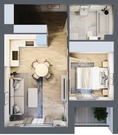 2 pokoje, mieszkanie 37,53 m², piętro 2, oferta nr D2/G/12, Orawska Vita II, Wrocław, Ołtaszyn, Krzyki, ul. Orawska 73