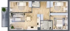 4 pokoje, mieszkanie 68,18 m², piętro 2, oferta nr D2/E/08, Orawska Vita II, Wrocław, Ołtaszyn, Krzyki, ul. Orawska 73