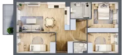 4 pokoje, mieszkanie 68,31 m², piętro 1, oferta nr D2/F/07, Orawska Vita II, Wrocław, Ołtaszyn, Krzyki, ul. Orawska 73