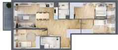 4 pokoje, mieszkanie 82,41 m², piętro 3, oferta nr 021/9, Aleje Praskie IX, Warszawa, Praga Południe, Kamionek, ul. Podskarbińska