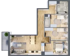 4 pokoje, mieszkanie 80,61 m², piętro 1, oferta nr 044/9, Aleje Praskie IX, Warszawa, Praga Południe, Kamionek, ul. Podskarbińska
