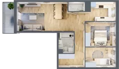 3 pokoje, mieszkanie 66,73 m², piętro 1, oferta nr 065/9, Aleje Praskie IX, Warszawa, Praga Południe, Kamionek, ul. Podskarbińska