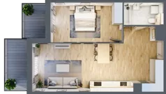 2 pokoje, mieszkanie 52,32 m², piętro 1, oferta nr A.076, Żabiniec Vita, Kraków, Krowodrza, ul. Żabiniec 56