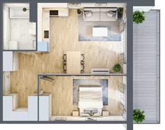 2 pokoje, mieszkanie 51,45 m², piętro 1, oferta nr A.071, Żabiniec Vita, Kraków, Krowodrza, ul. Żabiniec 56