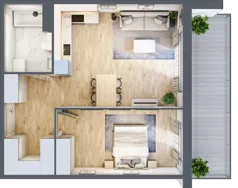 2 pokoje, mieszkanie 51,45 m², piętro 2, oferta nr A.086, Żabiniec Vita, Kraków, Krowodrza, ul. Żabiniec 56