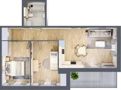 3 pokoje, mieszkanie 60,57 m², piętro 2, oferta nr A.015, Żabiniec Vita, Kraków, Krowodrza, ul. Żabiniec 56