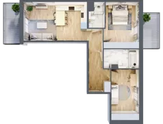3 pokoje, mieszkanie 69,30 m², piętro 1, oferta nr A.063, Żabiniec Vita, Kraków, Krowodrza, ul. Żabiniec 56