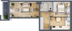 2 pokoje, mieszkanie 48,34 m², piętro 1, oferta nr E2/H/06, Orawska Vita III, Wrocław, Ołtaszyn, Krzyki, ul. Orawska