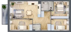 4 pokoje, mieszkanie 68,35 m², piętro 1, oferta nr E1/D/03, Orawska Vita III, Wrocław, Ołtaszyn, Krzyki, ul. Orawska
